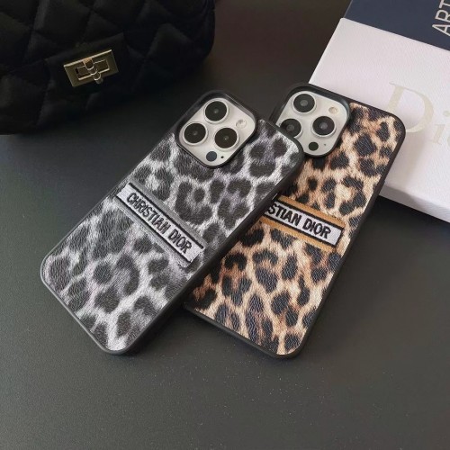 Dior Leopard Embroidery Phone Protection Cover Phone Cases