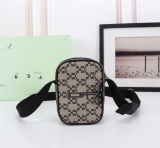 Off White Fashion Full Arrows Logo Print Phone Bag Messenger Bag Size:13×19×7CM