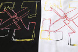 Off White Graffiti Arrow Print T-shirt Fashion Unisex Loose Cotton Short Sleeve