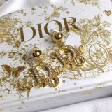 Dior Fashion Full Diamond Logo Letter Ear Studs Earrings