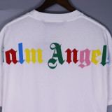 Palm Angels Unisex Classic Colorful Logo Letter Print Short Sleeve