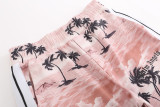 Palm Angels Coconut Tree Full Print Mid Waist Straight Leg Casual Pants
