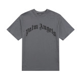 Palm Angels Spicy Ink Perforated Short Sleeve Unisex Cotton T-shirt