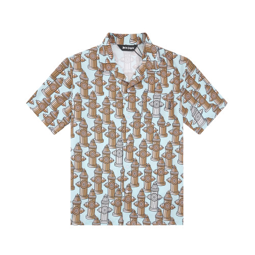 Palm Angels Fashion Fire Hydrant Printed Short Sleeved Shirt