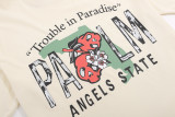 Palm Angels Trouble in Paradise Print T-shirt Couple Cotton Casual Short Sleeve