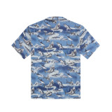 Palm Angels Fashion Shark Print Short Sleeve Shirt