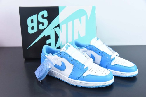 Eric Koston x Dunk SB x Air Jordan 1 Low Carolina Blue  Men Sneakers Sports Basketball Shoes