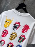 Chrome Hearts Colorful Tongue Short Sleeve Unisex High Street Casual T-shirt