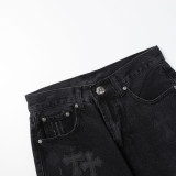 Chrome Hearts Cross Skin Embroidered Ragged Shorts Loose Casual Quarter Denim Shorts