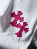 Chrome Hearts Classic Colorful Embroidery Cross Horseshoe Collar Leather Liuding Short Sleeve