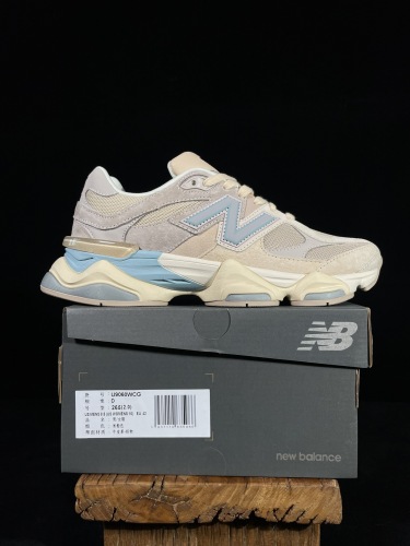 New Balance 9060 Unisex Casual Sports Running Shoes Brown-Blue Fashion Sneakers Beige Blue
