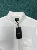 Fendi Classic Double Pocket Trimmed Slim-Fit Versatile Long Sleeve Shirt Jacket