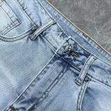 Chrome Hearts Classic Color Patchwork Embroidered Washed Denim Shorts