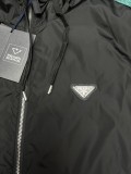 Prada Classic Inverted triangle Logo Badge Jacket Men Fashion Casual Hoodies Loose Windbreaker Jacket