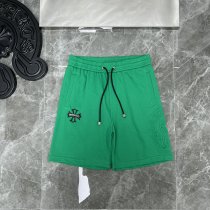 Chrome Hearts Embossed Cross Collated Leather Embroidery Shorts High Street Casual Sports Pants