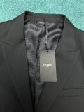 Fendi Classic Single-Breasted Bull Collar jacket Casual Baguette Mini Handbag Street Stretch Wool Blazer Jacket