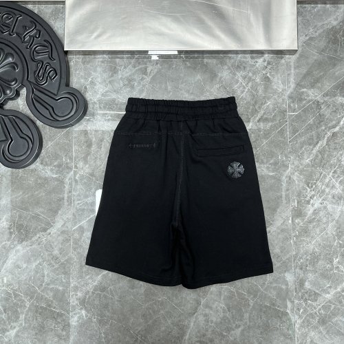 Chrome Hearts High Street Zipper Embroidered Leather Shorts Cotton Casual Sports Pants