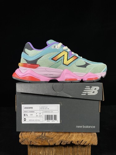 New Balance 9060 Unisex Casual Sports Running Shoes Brown-Blue Fashion Sneakers Blue-Pink