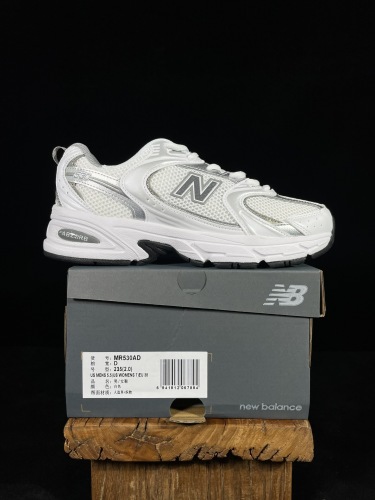 New Balance 530 Unisex Retro Casual Running Shoes Anti Slip Wear Resistance Sneakers Silver White