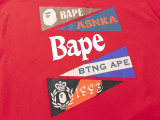 BAPE/A/Bathing Ape Letter Cartoon Printing Short Sleeve Fashion High Street Casual T-shirt