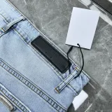 Chrome Hearts Classic Color Patchwork Embroidered Washed Denim Shorts