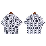 Rhude New Alphabet Digital Printed Shirt Unisex Relaxed Short Sleeve Shirt