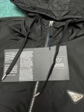Prada Classic Inverted triangle Logo Badge Jacket Men Fashion Casual Hoodies Loose Windbreaker Jacket