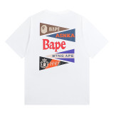 BAPE/A/Bathing Ape Letter Cartoon Printing Short Sleeve Fashion High Street Casual T-shirt