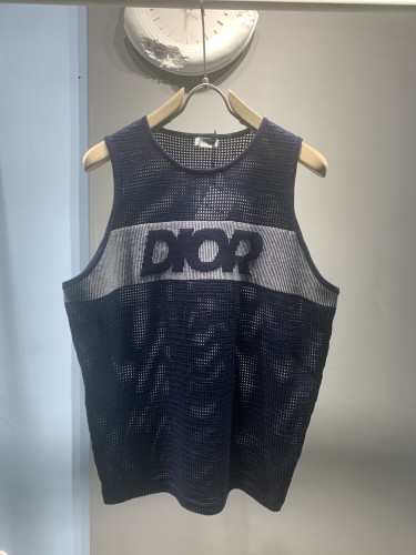 Dior x Vissla Co-Branded Surf Collection Sleeveless Short Sleeve Dior Italic Logo Rattan Mesh Fabric Vest