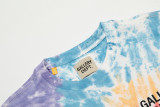 Gallery Dept Unisex Tie Dyed Letter Print T-shirt High Street Round Neck Casual Short Sleeve