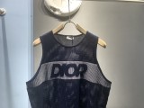 Dior x Vissla Co-Branded Surf Collection Sleeveless Short Sleeve Dior Italic Logo Rattan Mesh Fabric Vest