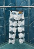 Louis Vuitton Japanese Strand-Dye themed Shows Denim Jeans Fashion Monogram Floral Pattern Pants