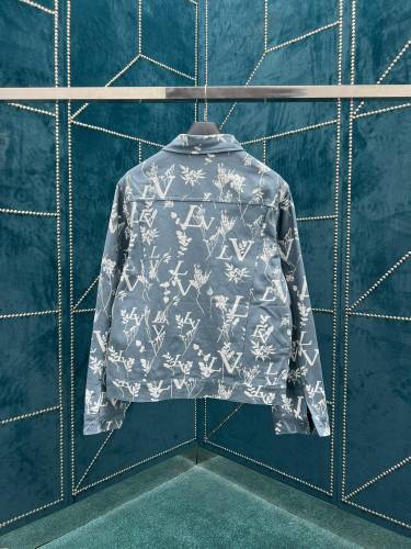 Louis Vuitton Japanese Strand-Dye themed Shows Denim Jacket Fashion Leaf Pattern Jackets
