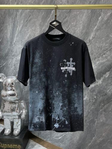 Chrome Hearts Star Sky Cross Collar Short Sleeve Unisex Casual Loose T-shirt