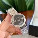 Gucci Classic Fashion Women's Dual G Logo Stainless Steel Strap Quartz Watch