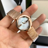 Gucci Silver Ladies Classic Fashion Women's Double G Logo Gold Band Quartz Watch