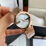 Gucci Silver Ladies Classic Fashion Women's Double G Logo Gold Band Quartz Watch