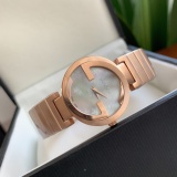 Gucci Silver Ladies Classic Fashion Women's Double G Logo Gold Band Quartz Watch