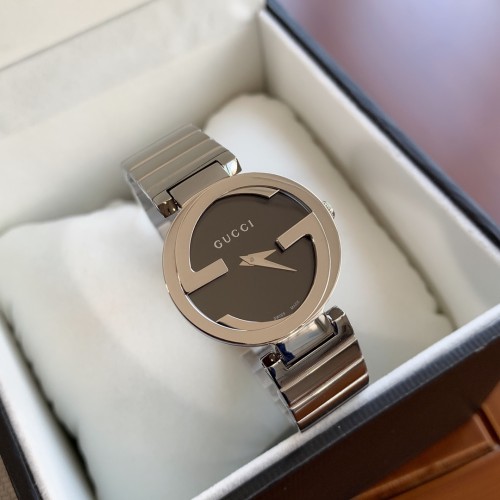 Gucci Classic Fashion Women's Dual G Logo Stainless Steel Strap Quartz Watch