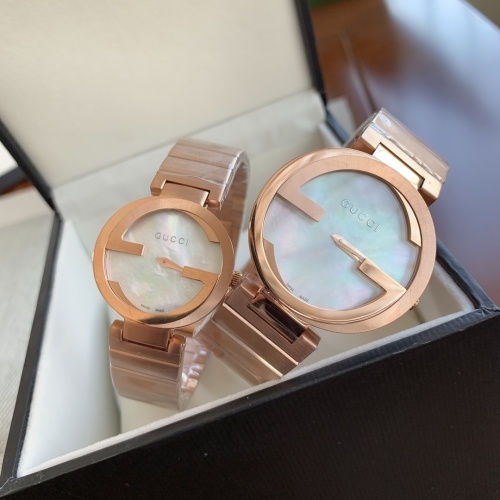 Gucci Silver Ladies Classic Fashion Women's Double G Logo Gold Band Quartz Watch