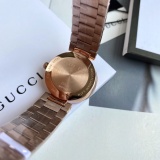 Gucci Silver Ladies Classic Fashion Women's Double G Logo Gold Band Quartz Watch