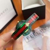 Gucci Classic Little Bee Tricolor Stitching Plexglas Quartz Watch