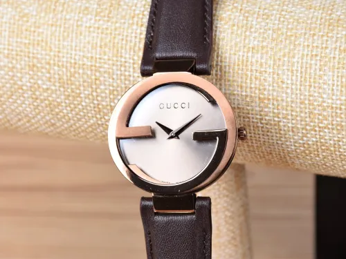 Gucci Classic Double G Logo Calfskin Quartz Watch