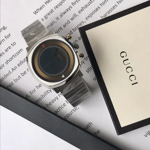Gucci Grip Classic Logo Stainless Steel Quartz Watch