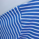 Rhude Men's Logo Print High Street Loose Bottom Striped Long Sleeve T-shirt
