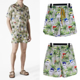 Rhude High Street Personalized Printed Men's Loose Casual Sports Shorts