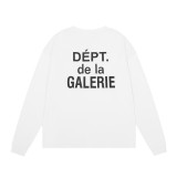 Gallery Dept Unisex Pocket Printed Round Neck Long Sleeve T-shirt Cotton Casual Loose Long Sleeve