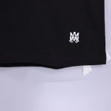 Amiri Fashion Flower Logo Letter T-shirt Unisex Casual Round Neck Short Sleeve