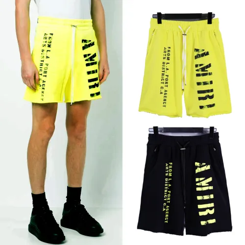 Amiri Letter Printed Capris Casual Loose Beach Shorts
