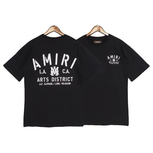Amiri Logo Letter Print High Street Hip Hop Casual Loose Short Sleeve T-shirt